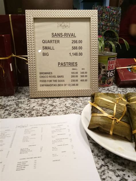 betty's sansrival menu